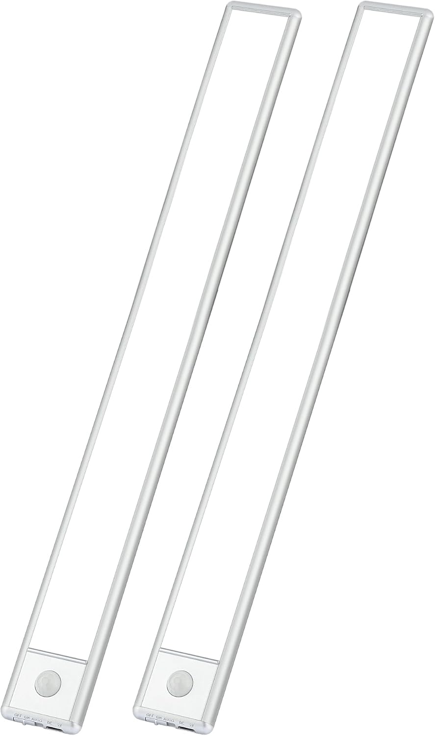 Luces LED Bajo Mueble con Sensor de Movimiento Recargables, Pack x2 Magnéticas Stick-On, 22 LEDs, USB-C, Luz Blanca Fría